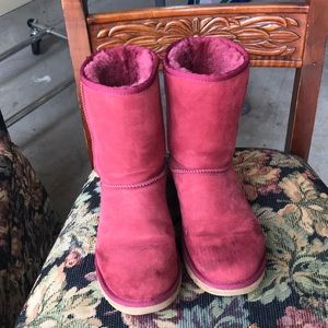 Short Burgandy UGG Boots